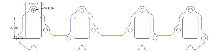 FOG-7291C Amored RCC Header Gaskets, Rectangular, Ford Big Block FE, Cobra Jet/Super Cobra Jet Cylinder Heads