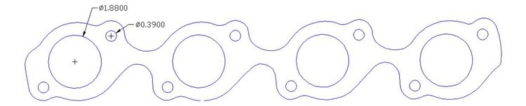 FOG-7294S Header Gaskets, Round, Steel Clad w/Graphite Coating, Chevy Small Block, CFE 11 Degree SBX Cylinder Heads