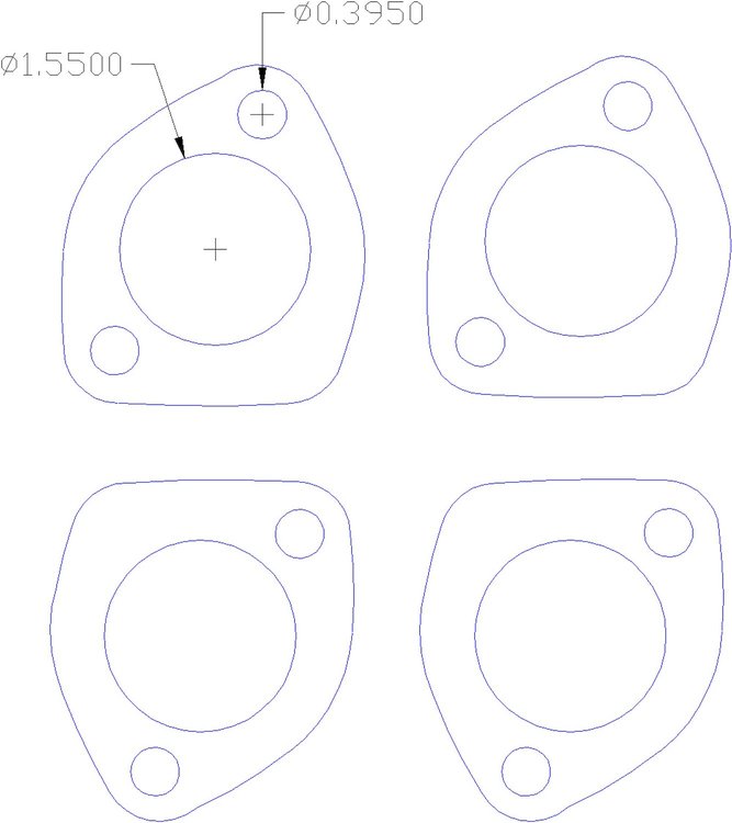 FOG-7295 GPC Header Gaskets, Round, Graphite, Ford Esslinger 2300 Engines