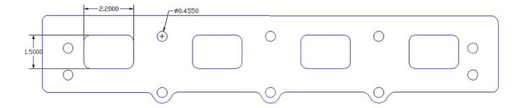 FOG-7299C RCC Header Gaskets Chrysler Dart Billett Nitro 426CI HEMI, Rectangle Port