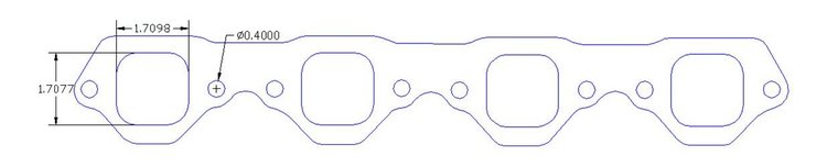 FOG-7302C RCC Header Gaskets Ford Rfe Profiler SB, Square Port