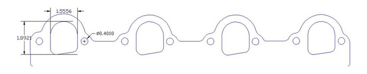 FOG-7307E Header Gaskets, D-Port, Steel Clad w/Graphite Coating, Ford Big Block 385, Edelbrock Performer Cylinder Heads, Pair