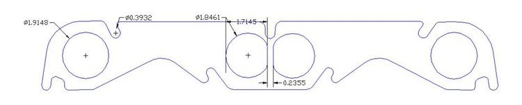 FOG-7310S Header Gaskets, Round, Steel Clad w/Graphite Coating, Chevy Small Block, Dart 15 Degree Cylinder Heads, Pair