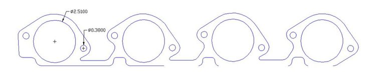 FOG-7324C Amored RCC Header Gaskets, Round, Rubber Coated Copper, Chevy Big Block, CFE Pro Mod/Pro Stock, 5.3 in. Bore, Pair