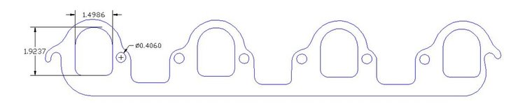 FOG-7325S Header Gaskets, D-Port, Steel Clad w/Graphite Coating, Ford Big Block 385, Trickflow A460 Wedge Cylinder Heads, Pair
