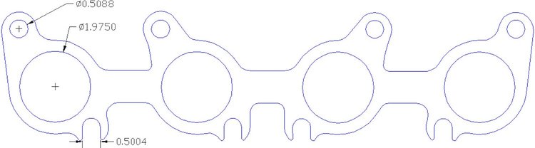 FOG-7326 GPC Header Gaskets 2011-2017 Ford MOD Dohc 4V Coyote 5.0L, Round Port