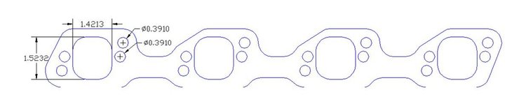 FOG-7329S Header Gaskets, Square Port, Steel Clad w/Graphite Coating, Ford Small Block Windsor, Edelbrock Cylinder Heads, Pair