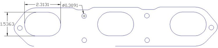 FOG-7330 GPC Header Gaskets 1997-1999 Porsche Boxter H-6 2.7L, Rectangle Port