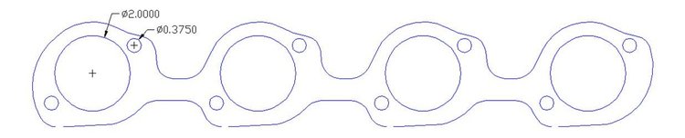 FOG-7336C Amored RCC Header Gaskets, Round, Rubber Coated Copper, Ford Small Block Windsor, Kooks Headers, Pair