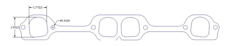 FOG-7338S Header Gaskets, D-Port, Steel Clad w/Graphite Coating, Pontiac V8, Roland CV-1 Cylinder Heads, Pair