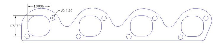FOG-7341S Header Gaskets, Round, Steel Clad w/Graphite Coating, Ford Small Block Windsor, Trickflow Twisted Wedge Cylinder Heads