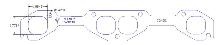 FOG-7345S Header Gaskets, Round, Steel Clad w/Graphite Coating, Chevy Small Block, Pair