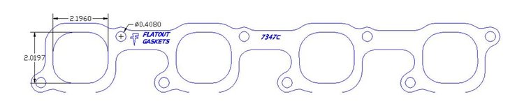 FOG-7347S Header Gaskets, Round, Steel Clad w/Graphite Coating, Ford Big Block 385, C460 Wedge Cylinder Heads