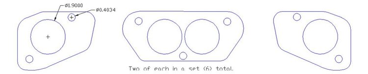 FOG-7350S Steel Clad w/Graphite Header Gaskets Chevy Dart 15-Deg 265-400CI SB, Round Port