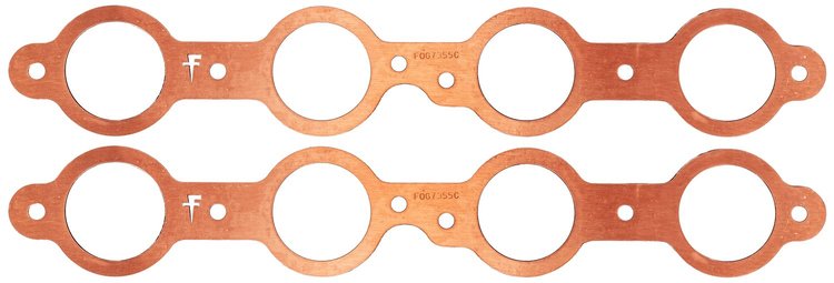 FOG-7355C Amored RCC Header Gaskets, Round Port, Rubber Coated Copper, Chevy LS