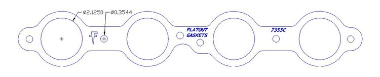 FOG-7355S Steel Clad w/Graphite Header Gaskets 1997-2015 Chevy Ls 1-6 Saberseal SB, Round Port