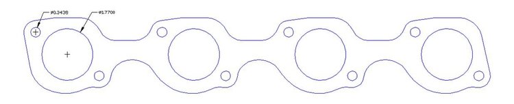 FOG-7373S Header Gaskets, Round, Steel Clad w/Graphite Coating, Ford Small Block Windsor, Trickflow High Port Cylinder Heads