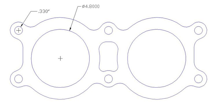 FOG-7378C RCC Header Gaskets Ford PRO Stock Roush-yates 500CI, Round Port