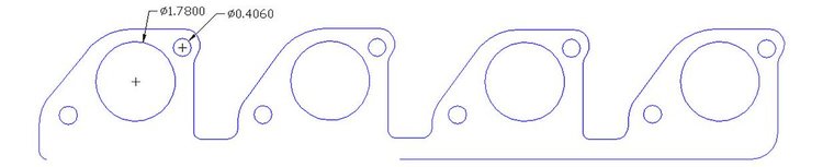 FOG-7398S Header Gaskets, D-Port, Steel Clad w/Graphite Coating, Ford, Modified, Cleveland, Trickflow PowerPort 225 Head