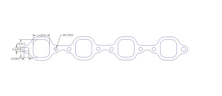 FOG-7460 GPC Header Gaskets Ford 351W Graphite Single Bolt Pattern SB, Square  Port