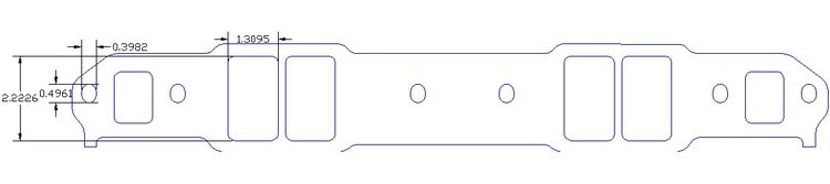 FOG-8002 Intake Gaskets, Chevy Small Block 265-400ci, Port: 1.35 in. x 2.22 in., Thickness: .060 in., Paper w/Silicone