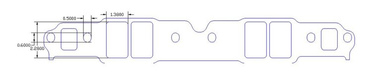 FOG-8003-2 Intake Gaskets Chevy SB 265-400, Large Port: 1.38 in. x 2.28 in., Thickness: .120 in., w/End Seals/Dist Gaskets