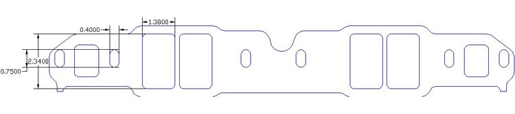 FOG-8004 Intake Gaskets, Chevy Small Block 265-400ci, Port: 1.38 in. x 2.34 in., Thickness: .060 in., Paper w/Silicone