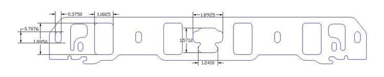 FOG-8008-2 Intake Gaskets, Ford/AFR SB, Small Port: 1.20 in. x 2.00 in., Thickness: .120 in., Paper w/Silicone, w/End Seals