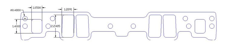 FOG-8010-2 Intake Gaskets Chevy SB 350 "Vortec", Port: 1.21 in. x 2.19 in., Thickness: .120 in., Paper, w/End Seals/Dist Gaskets