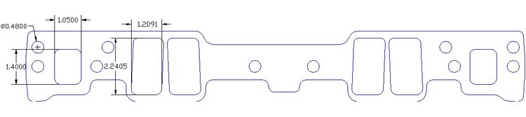 FOG-8010 Intake Gaskets Chevy SB 350 "Vortec", Port: 1.21 in. x 2.19 in., Thickness: .060 in., Paper, w/End Seals/Dist Gasket