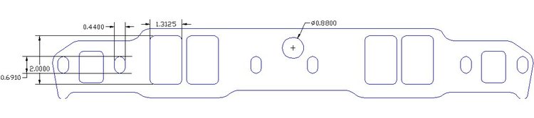FOG-8012 Intake Gaskets, Chevy/Pontiac SB 265-400ci, Raised Port: 1.32 in. x 2.05 in., Thickness: .060 in., Paper, w/End Seals