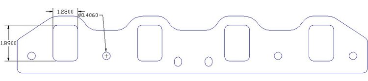 FOG-8023-5 Intake Gaskets, Ford Small Block, Port: 1.35 in. x 1.95 in., Thickness: .030 in., Paper w/Silicone