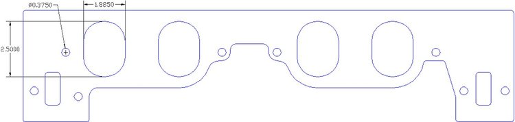 FOG-8033 Intake Gaskets, Chevy/RFE BB 12-Deg "Profiler", Oval Port: 1.89 in. x 2.50 in., Thickness: .060 in., Paper w/Silicone