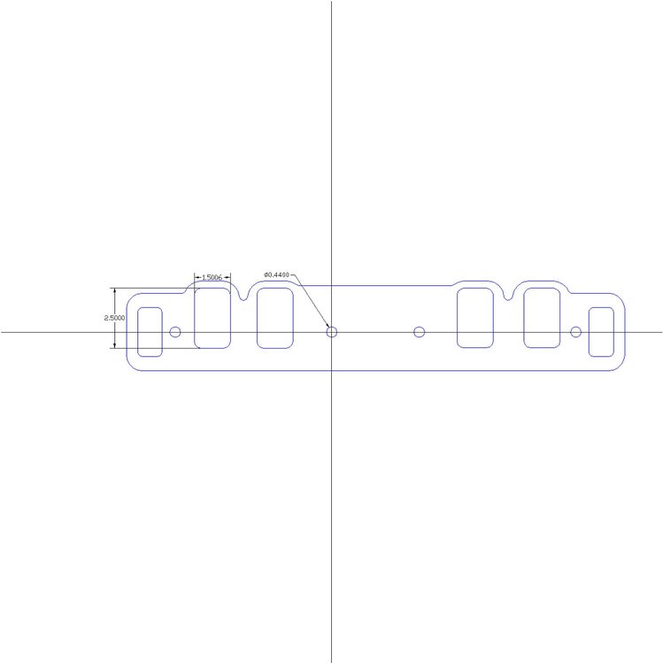 FOG-8042 Intake Gaskets, Olds 330-455CI, Paper w/Silicone Coating, 1.38 in. x 2.38 in., .060 in.