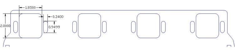 FOG-8046C Intake Gaskets, Chrysler 426ci "Street" Hemi, RCC Copper, Thickness: .056 in., Port: 1.85 in. x 2.00 in.