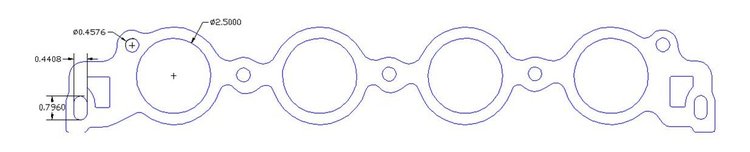 FOG-8051-2 Intake Gaskets, Ford Big Block 429ci "Shotgun" Hemi, Port: 2.48 in. Dia, Thickness: .120 in., Paper w/Silicone