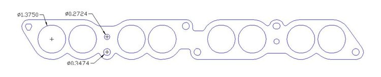 FOG-8058-2 Upper Intake Plenum Gaskets, Chevy SB 5.7L LT5, Standard Port Dia.: 1.38 in., Thickness: .030 in., Paper w/Silicone