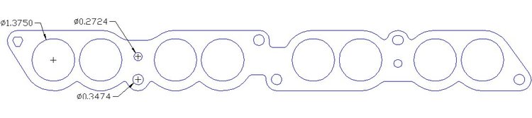 FOG-8058 Upper Intake Plenum Gaskets, Chevy SB 5.7L LT5, Standard Port Dia.: 1.38 in., Thickness: .060 in., Paper w/Silicone