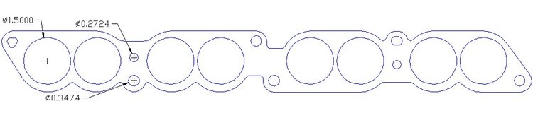FOG-8060 Intake Plenum Gaskets, Chevy Small Block 5.7L LT5, Large Port Dia: 1.50 in., Thickness: .060 in., Paper w/Silicone