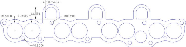 FOG-8061 Intake Injector Housing Gaskets, Chevy SB 5.7L LT5, Large Port: 1.50 in. Dia, Thickness: .060 in., Paper w/Silicone