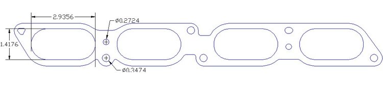 FOG-8063 Intake Plenum Gaskets, Chevy SB 5.7L LT5, Siamese Port: 1.38 in. x 2.95 in., Thickness: .060 in., Paper w/Silicone