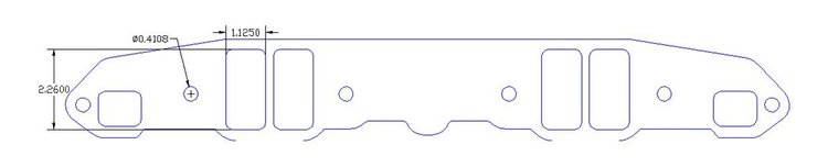 FOG-8069-3 Intake Gasket Blanks, Chrysler Small Block 273-360ci, w/o Ports, Thickness: .060 in., Trim To Fit, w/End Seals