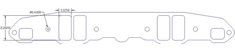 FOG-8069 Intake Gaskets, Chrysler SB 273-360ci, Port: 1.17 in. x 2.28 in., Thickness: .060 in., Paper w/Silicone, w/End Seals