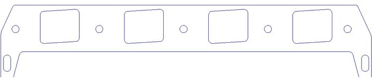FOG-8075 Intake Gaskets, Ford Big Block 429ci "Shotgun" Hemi, Port: 1.88 in. x 2.28 in., Thickness: .060 in., Paper w/Silicone