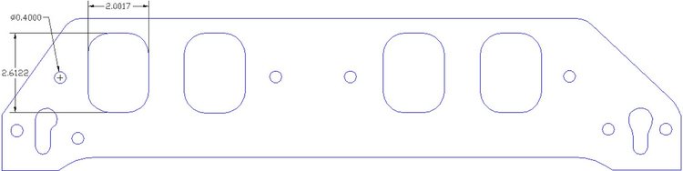 FOG-8076 Intake Gaskets, Chevy/Sonny's Big Block 14.5-Deg, Port: 2.00 in. x 2.60 in., Thickness: .060 in., Paper w/Silicone