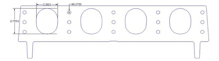 FOG-8077-2 Intake Gaskets, Chrysler/NRC BB 361-440ci "Predator", Oval Port: 2.30 in. x 2.77 in., Thickness: .120 in., Paper