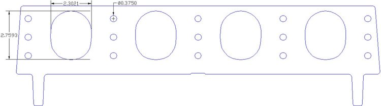 FOG-8077 Intake Gaskets, Chrysler/NRC BB 361-440ci "Predator", Oval Port: 2.30 in. x 2.77 in., Thickness: .060 in., Paper