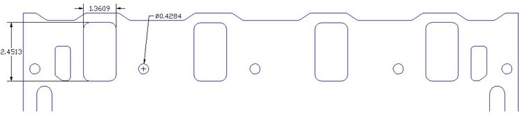 FOG-8078 Intake Gaskets, Ford Big Block 427ci "FE", Port: 1.36 in. x 2.45 in., Thickness: .060 in., Paper w/Silicone