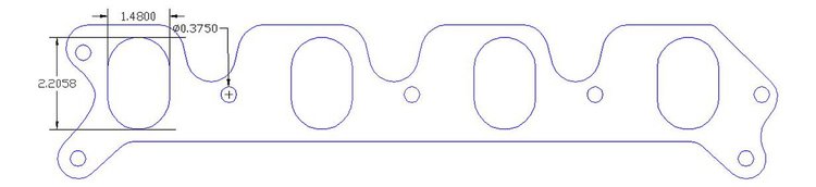FOG-8079-2 Intake Gaskets, Chevy/Brodix SB "BD2000", Oval Port: 1.44 in. x 2.17 in., Thickness: .120 in., Paper w/Silicone