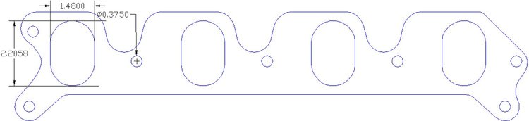 FOG-8079 Intake Gaskets, Chevy/Brodix SB "BD2000", Oval Port: 1.44 in. x 2.17 in., Thickness: .060 in., Paper w/Silicone